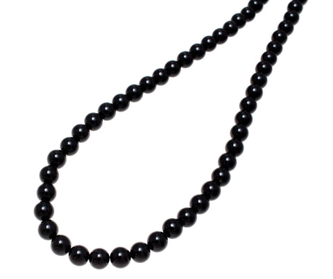 GENUINE NATURAL BLACK CORAL BEAD BALL STRAND NECKLACE 6MM 16"- 32"