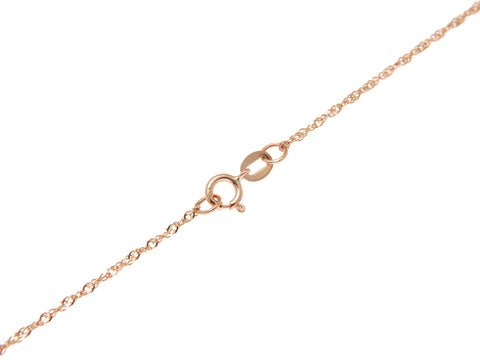 1MM 14K SOLID PINK ROSE GOLD SINGAPORE CHAIN NECKLACE 16" 18" 20" 22" 24"