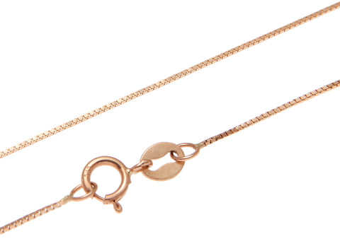 SOLID 14K PINK ROSE GOLD ITALIAN 0.6MM BOX CHAIN NECKLACE 16" 18" 20" 22" 24"