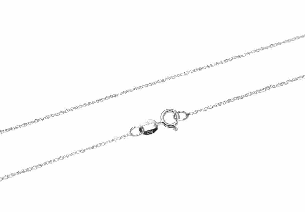 14K SOLID WHITE GOLD 0.7MM ROPE CHAIN NECKLACE 16" 18" 20"