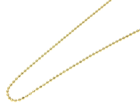 1MM SOLID 14K YELLOW GOLD DIAMOND CUT BEAD BALL CHAIN NECKLACE 15" 16" 18" 20" 22" 24"