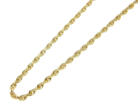 1.85MM SOLID 14K YELLOW GOLD DIAMOND CUT ROPE CHAIN 16" 18" 20" 22" 24" 30"