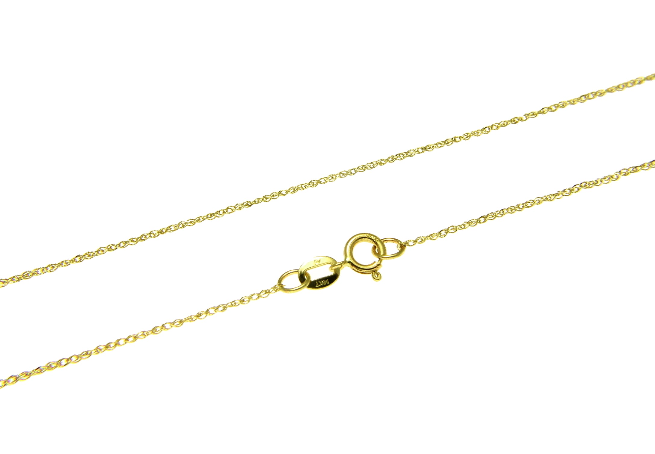14K Solid Yellow Gold Rope Necklace 14K Real Gold Rope Chain Ladies Gold  Chain 14K Man Gold Chain 16 18 20 22 24 Inch 1.5mm 