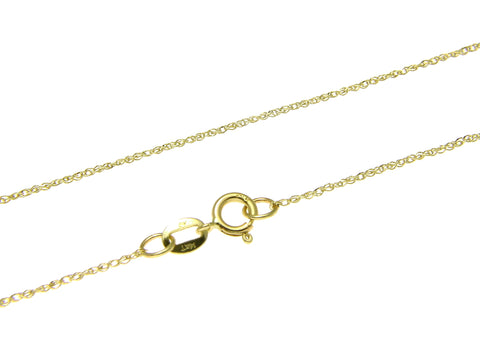 14K SOLID YELLOW GOLD 0.7MM ROPE CHAIN NECKLACE 16" 18" 20"