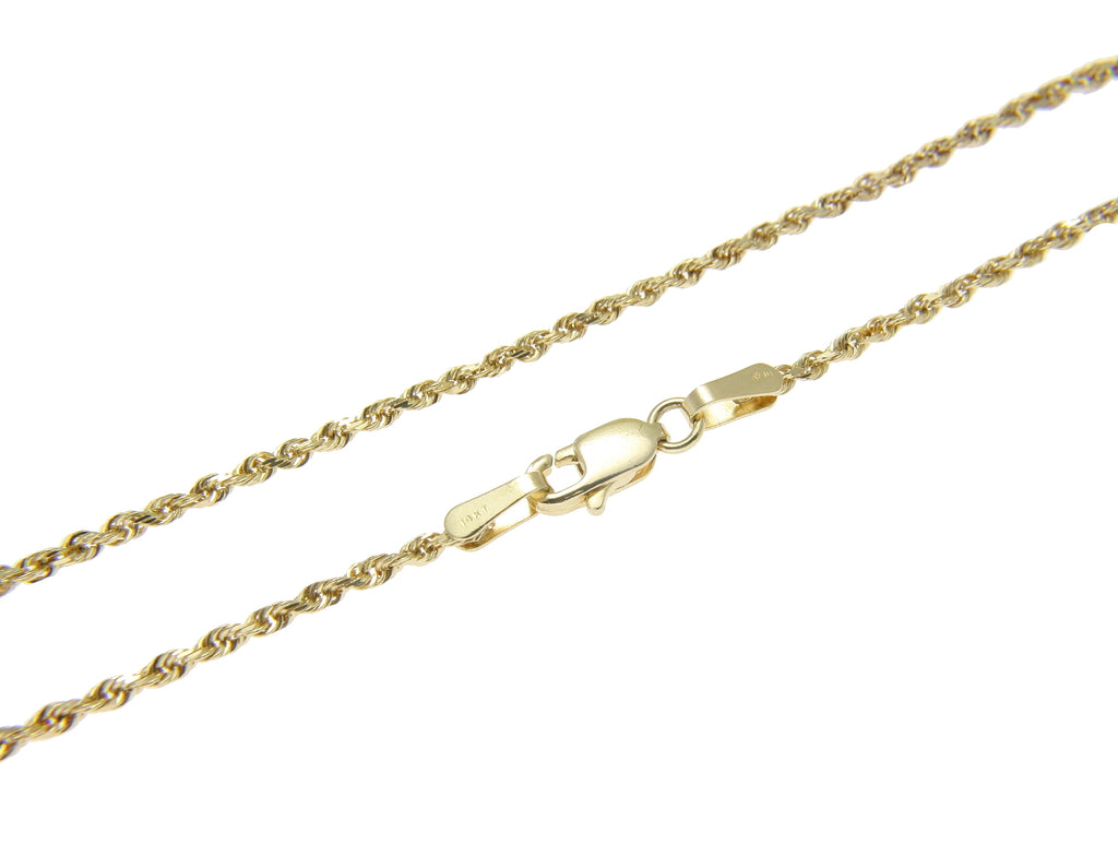 1.5MM SOLID 14K YELLOW GOLD DIAMOND CUT ROPE CHAIN NECKLACE 16" 18" 20" 22" 24" 30"