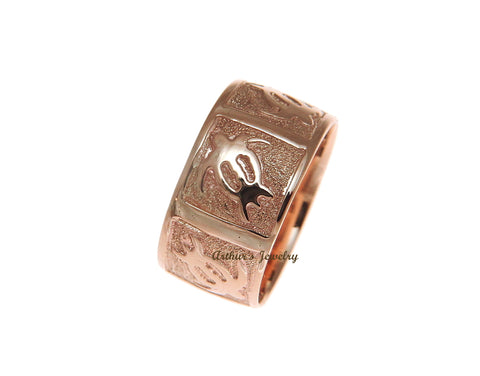 14K SOLID PINK ROSE GOLD 10MM CUSTOM MADE HAWAIIAN HONU TURTLE PERSONALIZED RING