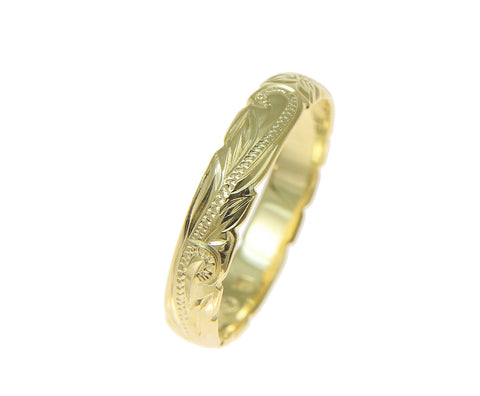14K Tri-Gold Hawaiian Jewelry Ring The Anuenue [5mm width] Flat Shape