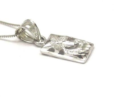 SOLID 14K WHITE GOLD HAWAIIAN CUT OUT PLUMERIA FLOWER SCROLL PENDANT 7MM