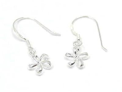 8.5MM SILVER 925 HAWAIIAN OPEN PLUMERIA EARRINGS WIRE