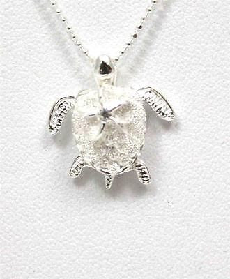 SILVER 925 HAWAIIAN 3D MOVING TURTLE CARRY MOVABLE PLUMERIA FLOWER PENDANT