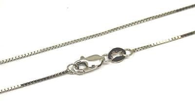 0.65MM 14K WHITE GOLD SHINY ITALIAN BOX CHAIN NECKLACE LOBSTER CLASP 16"-24"
