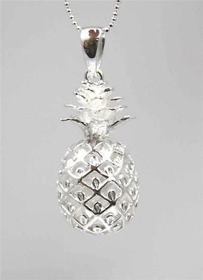 STERLING SILVER 925 EXTRA LARGE HAWAIIAN 3D PINEAPPLE PENDANT