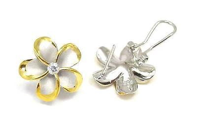 18MM SILVER 925 HAWAIIAN PLUMERIA OMEGA BACKS RHODIUM Y