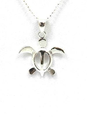 18MM STERLING SILVER 925 SHINY HAWAIIAN PETRO HONU SEA TURTLE CHARM PENDANT