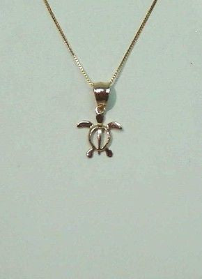 14K SOLID PINK ROSE GOLD HAWAIIAN BABY PETRO HONU TURTLE CHARM PENDANT