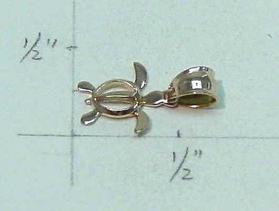 14K SOLID PINK ROSE GOLD HAWAIIAN BABY PETRO HONU TURTLE CHARM PENDANT