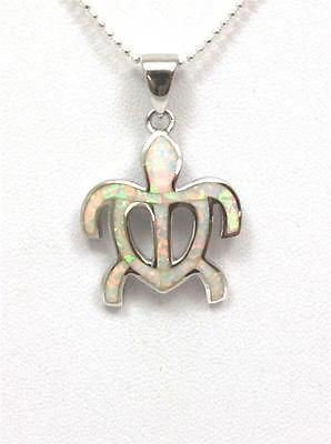 INLAY OPAL SILVER 925 HAWAIIAN HONU TURTLE PENDANT MEDIUM