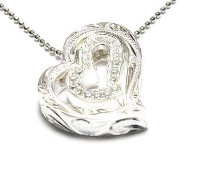 925 cz clearance heart necklace