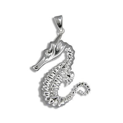 STERLING SILVER 925 SHINY HAWAIIAN SEAHORSE CHARM PENDANT
