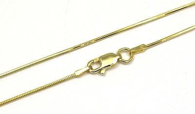 1MM YELLOW GOLD SILVER 925 ITALIAN OCTAGON MIRROR SNAKE CHAIN NECKLACE 16" - 24"