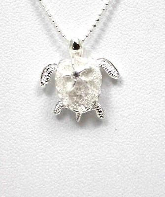 SILVER 925 HAWAIIAN 3D MOVING TURTLE CARRY MOVABLE PLUMERIA FLOWER PENDANT