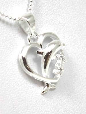 SILVER 925 HAWAIIAN DOLPHIN PLUMERIA HEART PENDANT