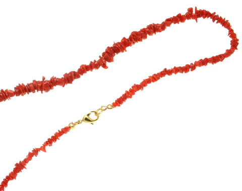 GENUINE NATURAL (NOT ENHANCED) RED CORAL GRADUATED STRAND NECKLACE 17 1/2"