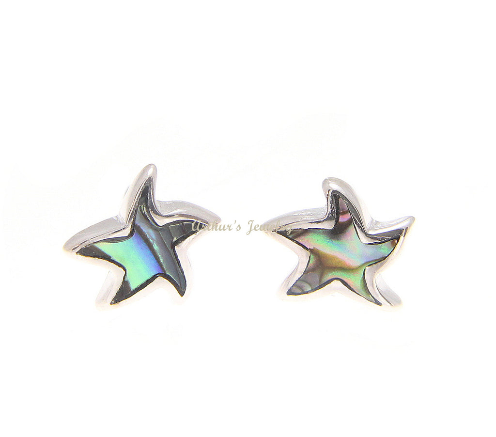 925 Sterling Silver Hawaiian Starfish Sea Star Abalone Shell Paua