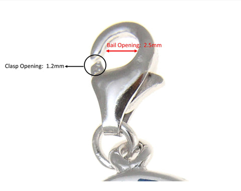 925 Sterling Silver Rhodium Hawaiian Dolphin Opal Clasp Enhancer Pendant Charm