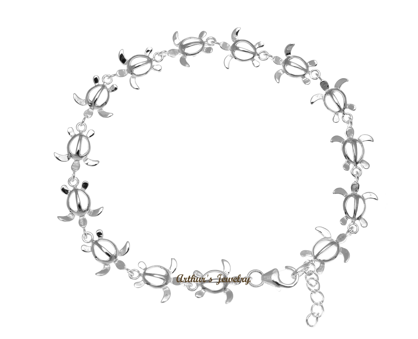 Sterling silver store turtle anklet