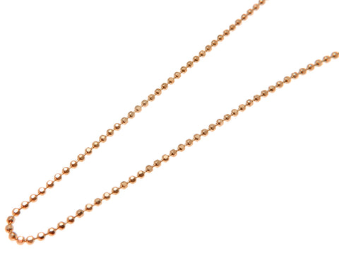 1.2MM ROSE PINK GOLD ITALIAN SILVER 925 DIAMOND CUT BEAD BALL CHAIN NECKLACE 16" 18" 20"