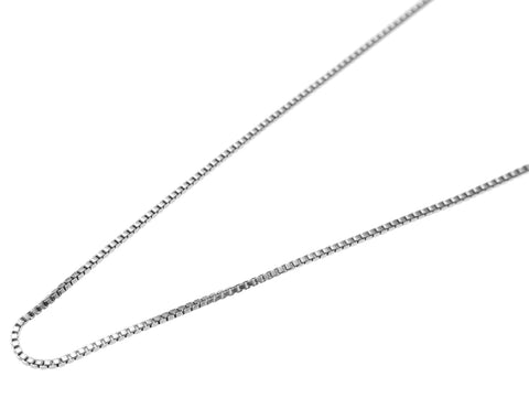 1MM ITALIAN STERLING SILVER 925 RHODIUM PLATED BOX CHAIN NECKLACE 16" 18" 20"