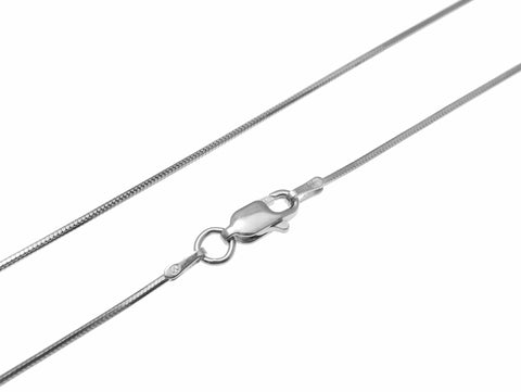 1MM ITALIAN STERLING SILVER 925 RHODIUM PLATED MIRROR SNAKE CHAIN NECKLACE 16" 18"