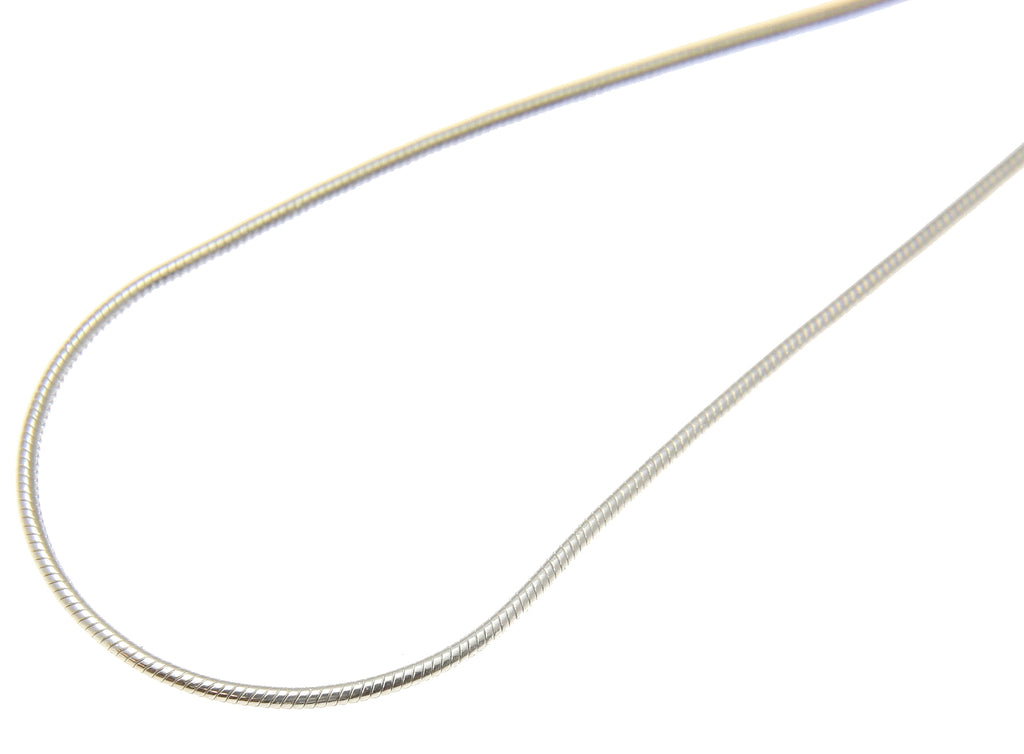1mm Round Snake Chain Necklace in Sterling Silver