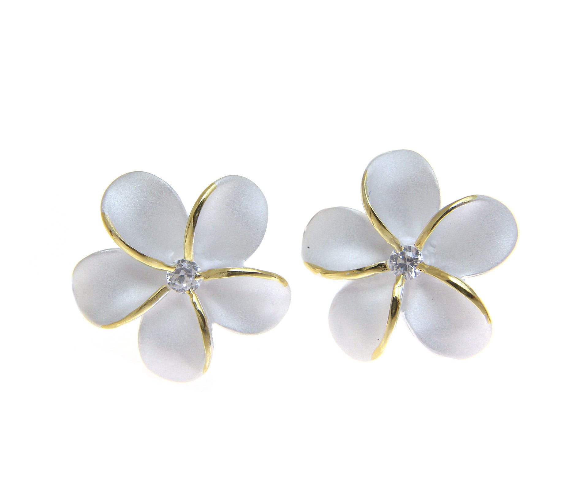 Plumeria earrings sterling on sale silver