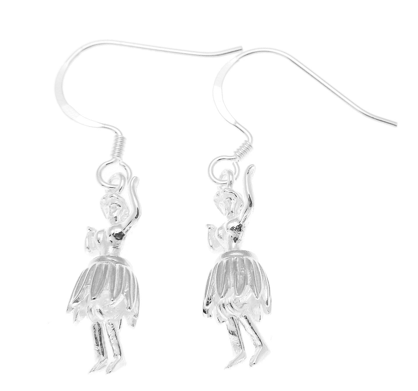 Silver metallic skirt outlet earrings