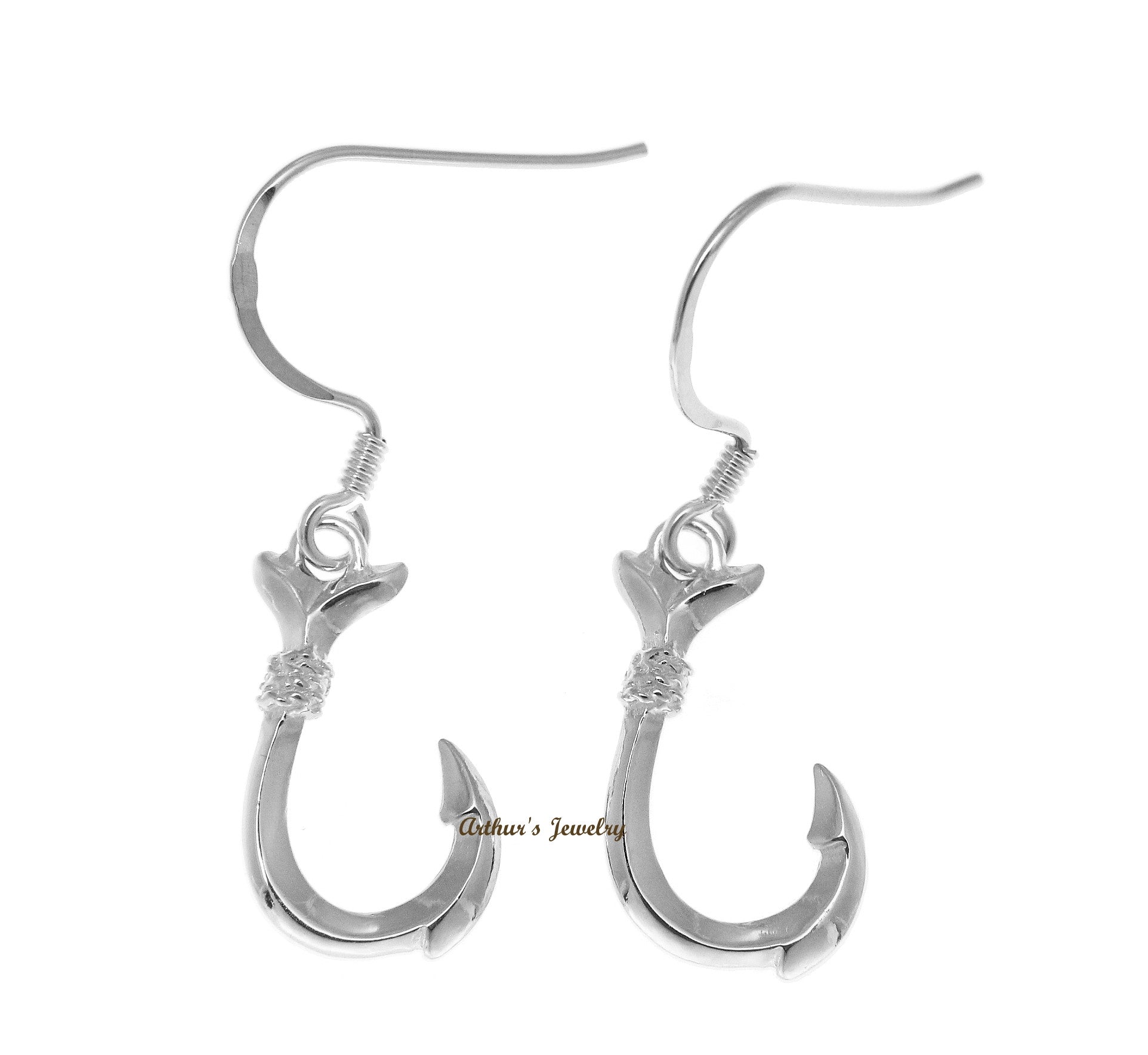 STERLING SILVER 925 SHINY HAWAIIAN FISH HOOK WIRE HOOK EARRINGS – Arthur's  Jewelry