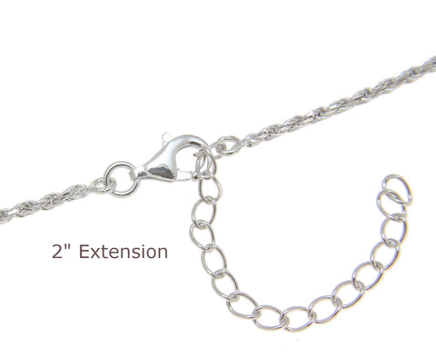 925 Silver Rhodium Hawaiian Sea Honu Turtle CZ Blue Opal Rope Chain Bracelet 7"+