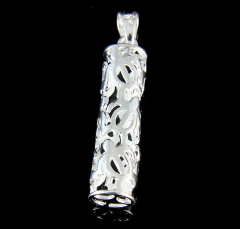 STERLING SILVER 925 HAWAIIAN VERTICAL BARREL TUBE HONU TURTLE PENDANT 8MM