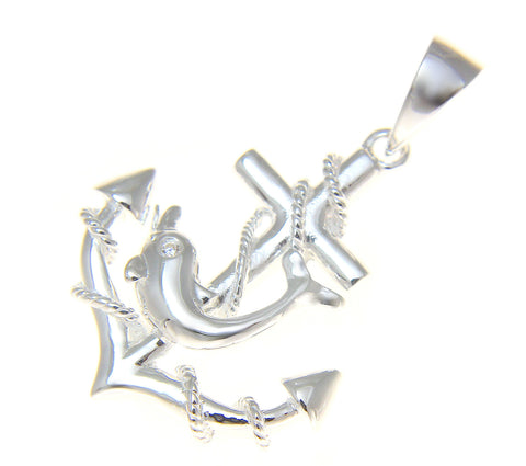 STERLING SILVER 925 ANCHOR OF HOPE WITH DOLPHIN HAWAIIAN PENDANT