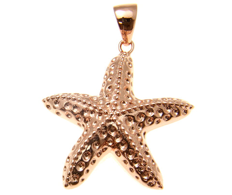 ROSE GOLD PLATED SILVER 925 HAWAIIAN SEA STARFISH CHARM PENDANT 15MM-26MM