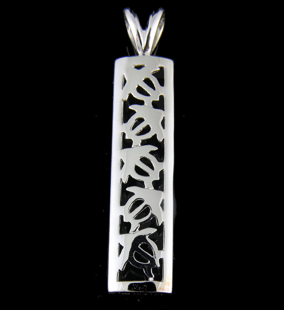 925 STERLING SILVER 5 HAWAIIAN HONU TURTLE VERTICAL PENDANT