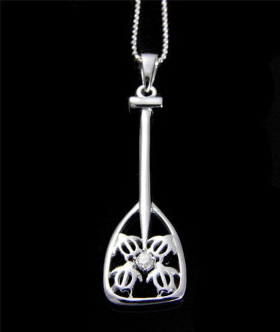 STERLING SILVER 925 SHINY HAWAIIAN 4 HONU TURTLE PADDLE CZ PENDANT
