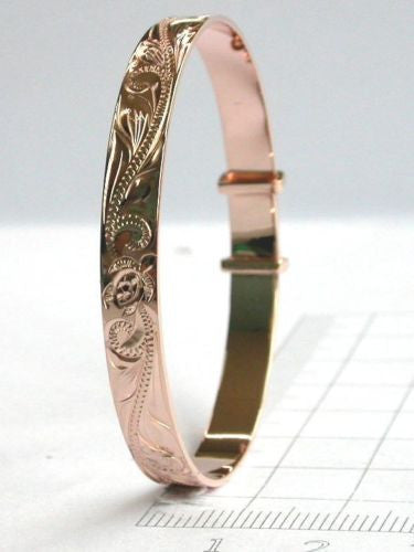 Personalised baby 2024 bangle rose gold