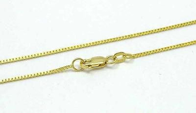 1MM 14K SOLID YELLOW GOLD ITALIAN BOX CHAIN NECKLACE LOBSTER CLASP 16"-24"