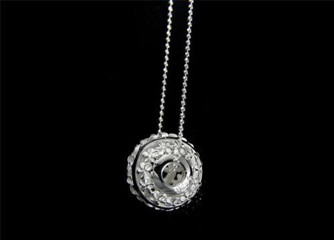 STERLING SILVER 925 HAWAIIAN PLUMERIA FLOWER BALL PENDANT 13MM