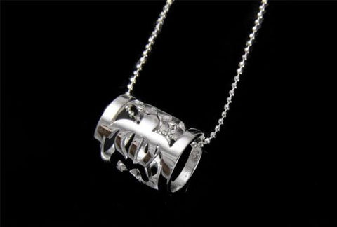 SILVER 925 HAWAIIAN 3 CUT OUT HONU TURTLE BARREL TUBE SLIDE PENDANT HEAVY