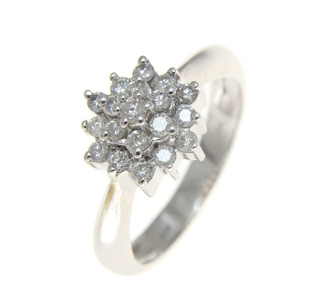 0.50CT TW ROUND CUT DIAMOND HEAVY SOLID 14K WHITE GOLD RING