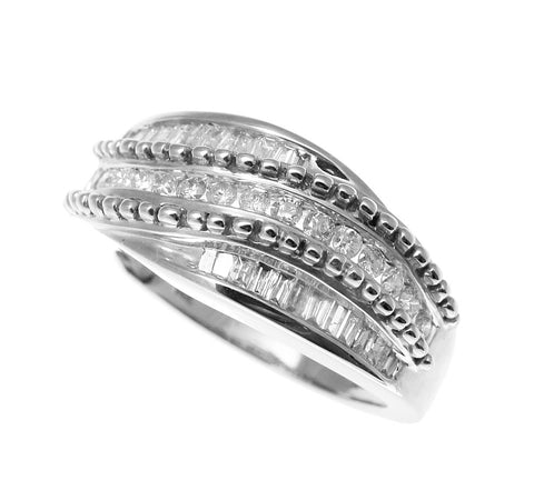 0.55CT TW DIAMOND RING IN HEAVY SOLID 14K WHITE GOLD