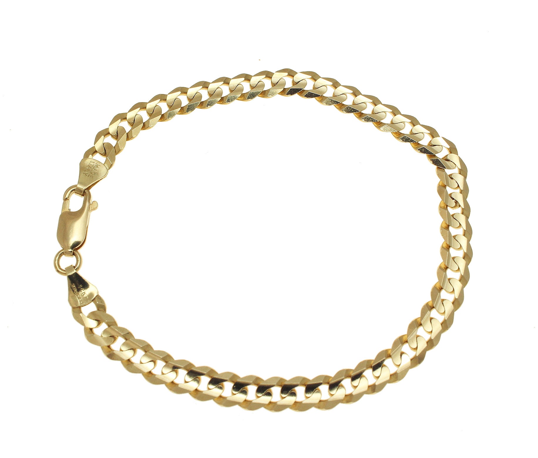 SOLID 14K YELLOW GOLD MADE IN ITALY CUBAN CURB LINK BRACELET 8.25 INCH –  Arthur's Jewelry